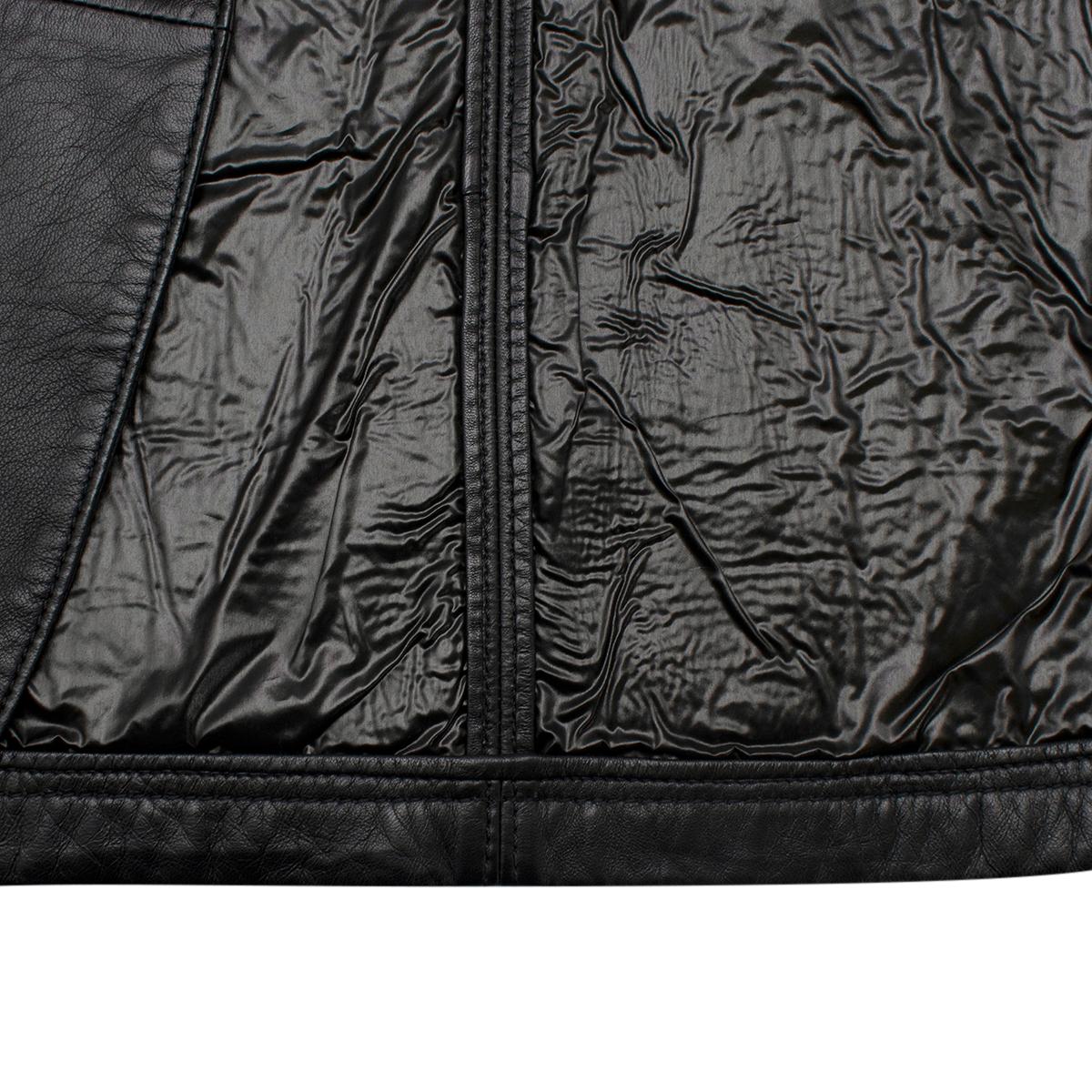 Armani Collezioni Black Nappa Lambskin Tailored Jacket - US L 3