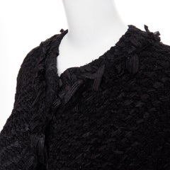 Abrigo de punto con textura de cinta de nailon negro de ARMANI COLLEZIONI, talla US14 (3XL)