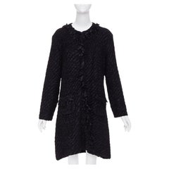 Abrigo de punto con textura de cinta de nailon negro de ARMANI COLLEZIONI, talla US14 (3XL)