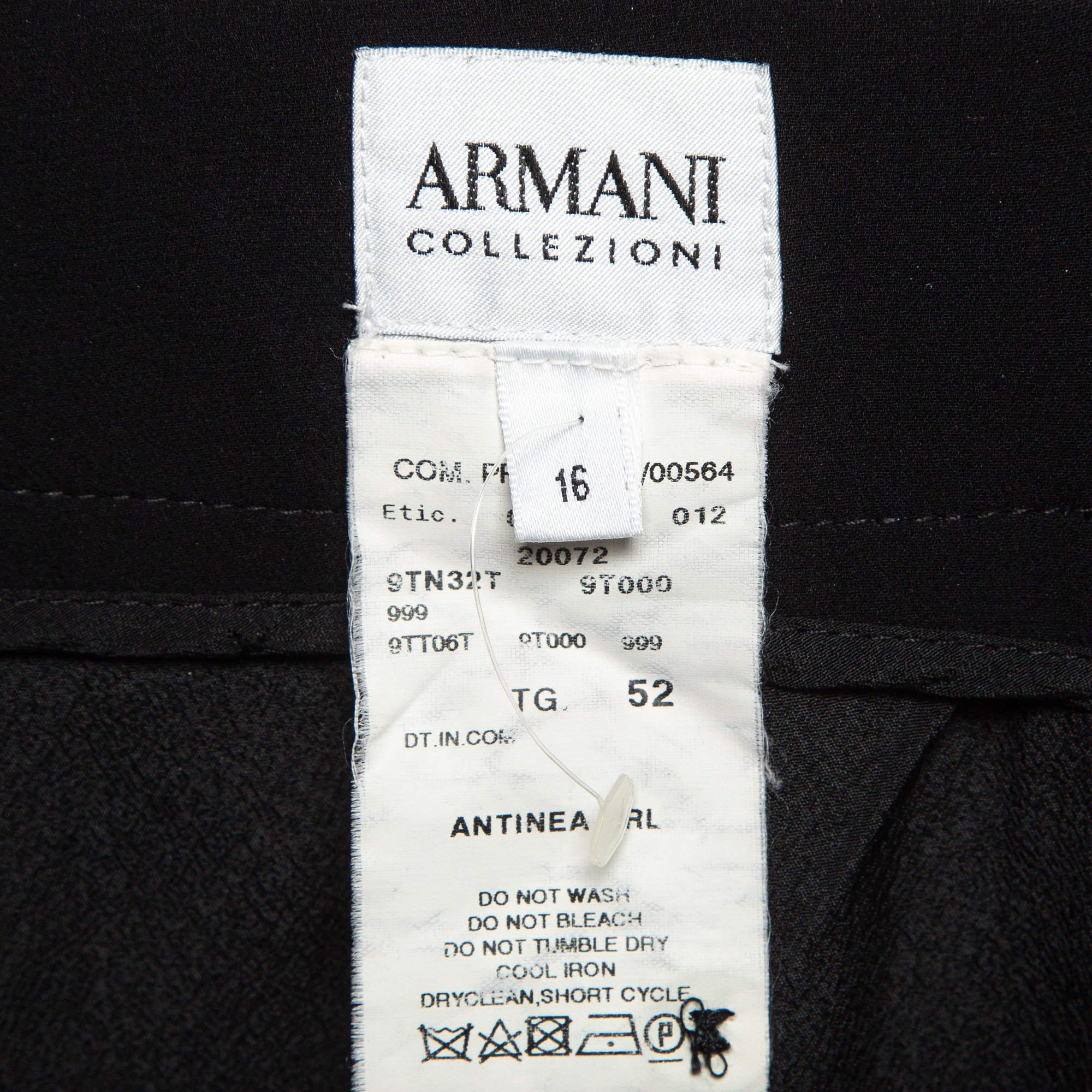 Women's Armani Collezioni Black Silk Formal Pencil Skirt XL For Sale