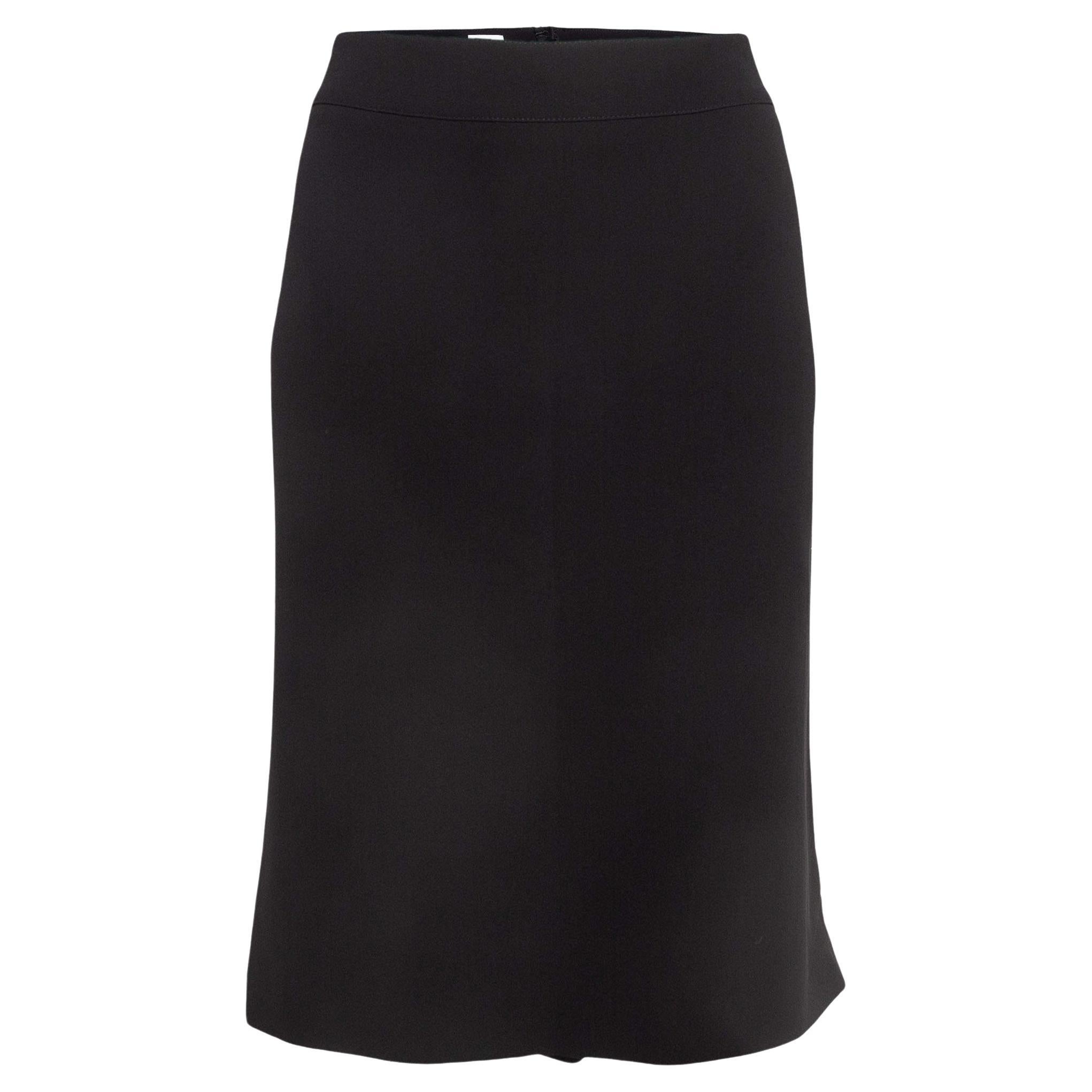 Armani Collezioni Black Silk Formal Pencil Skirt XL For Sale