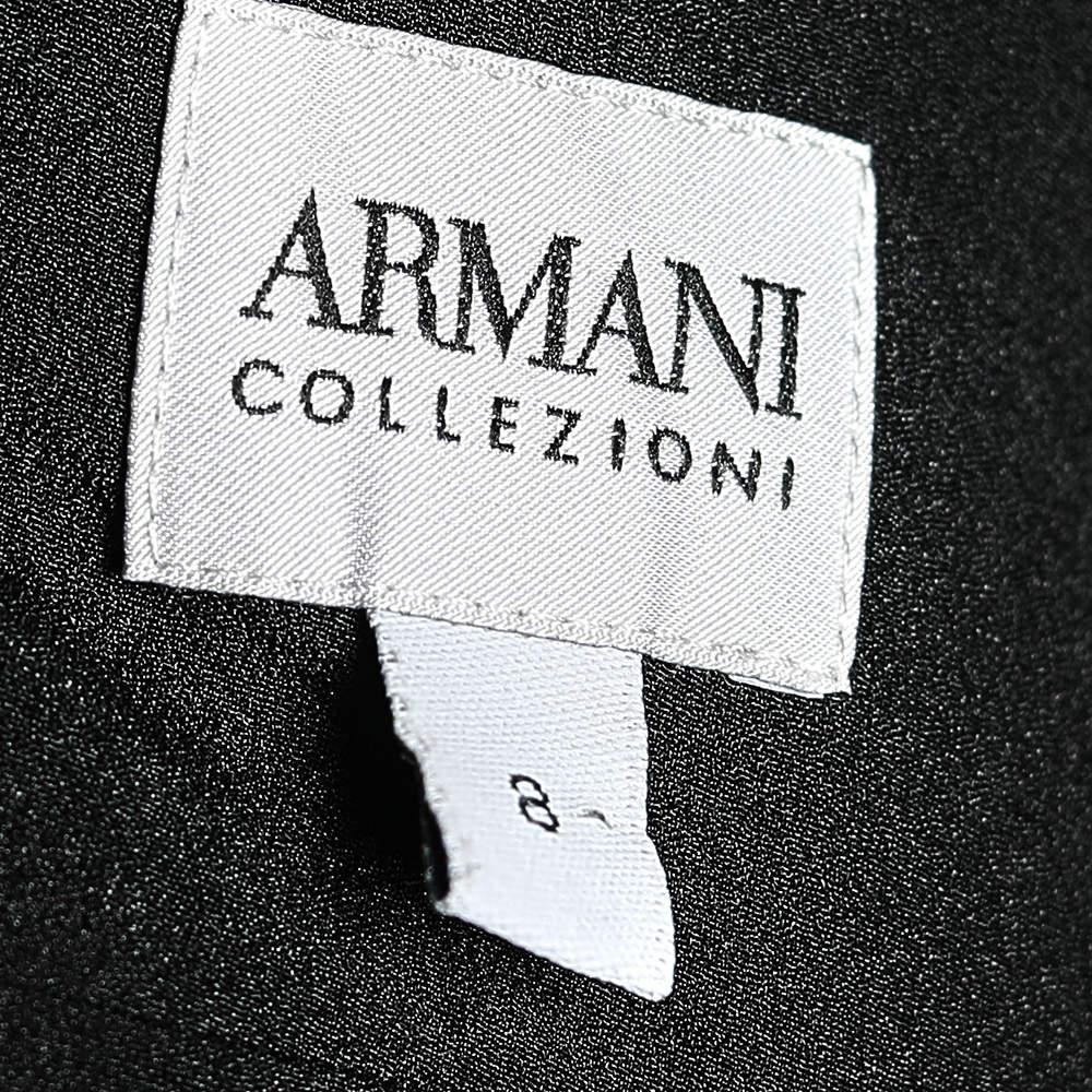 Women's Armani Collezioni Black Silk Sleeveless Maxi Dress M For Sale