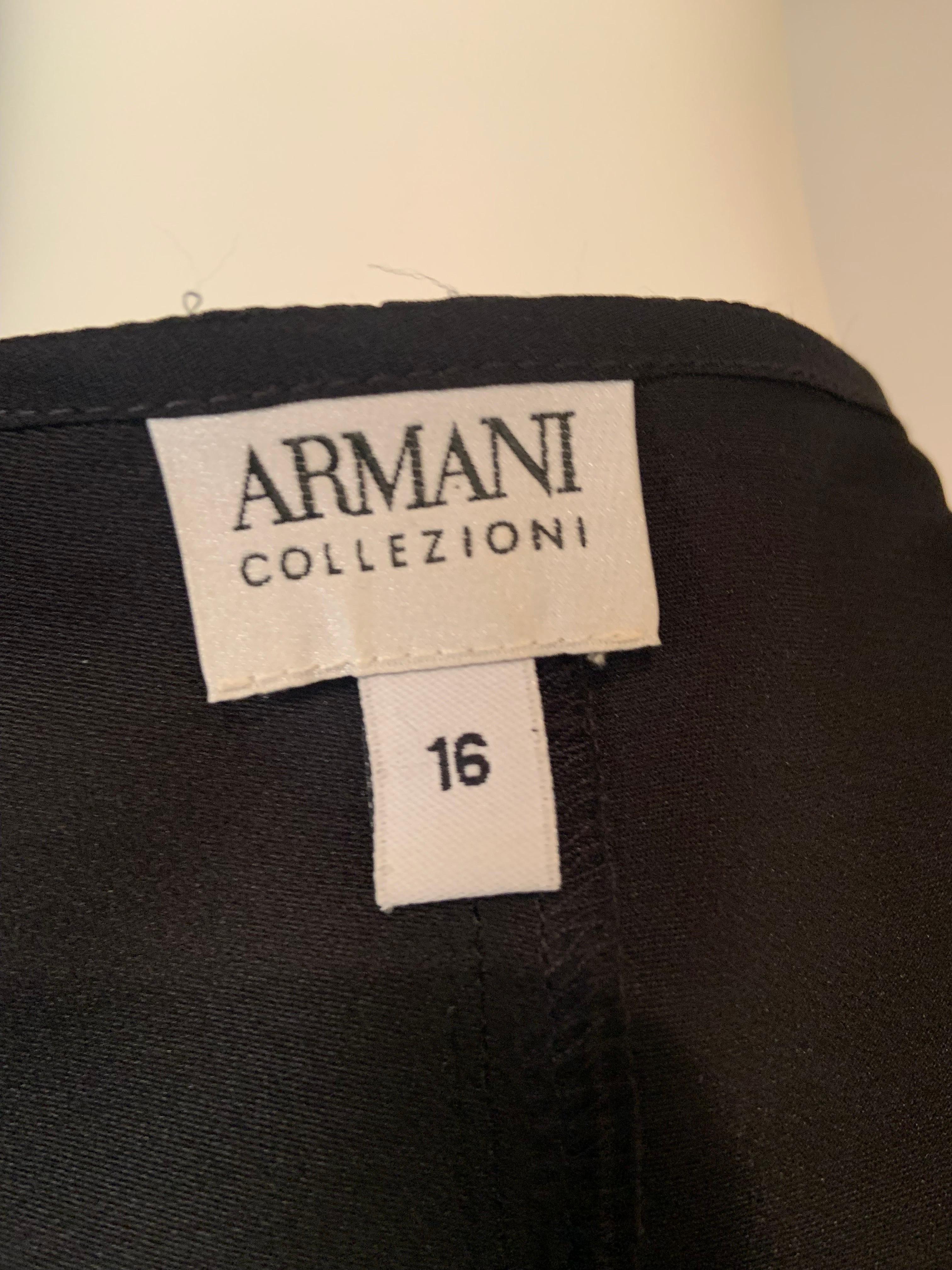 Armani Collezioni Black Silk Tunic Top with Draped Neckline  For Sale 2