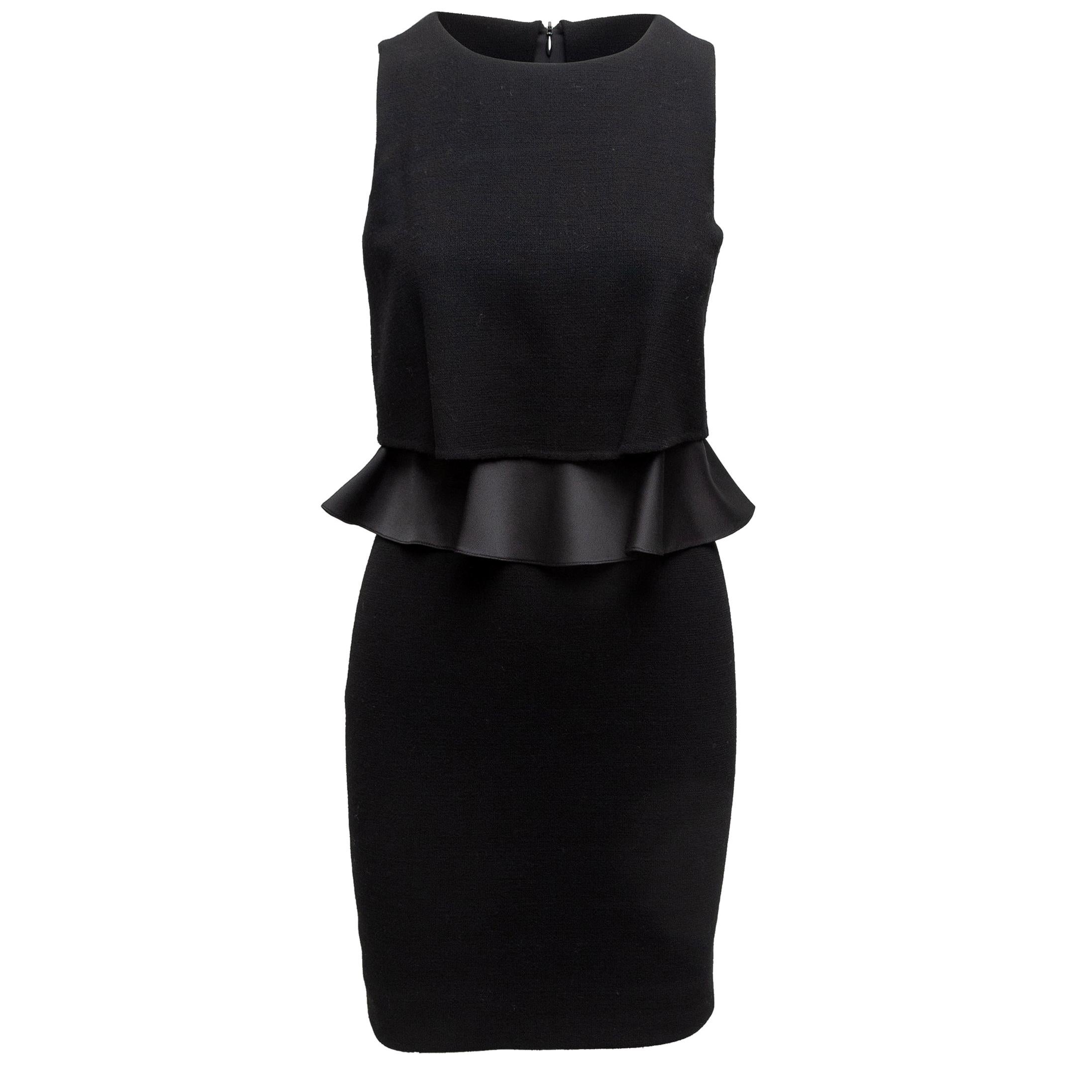 Armani Collezioni Black Sleeveless Peplum Dress For Sale at 1stDibs