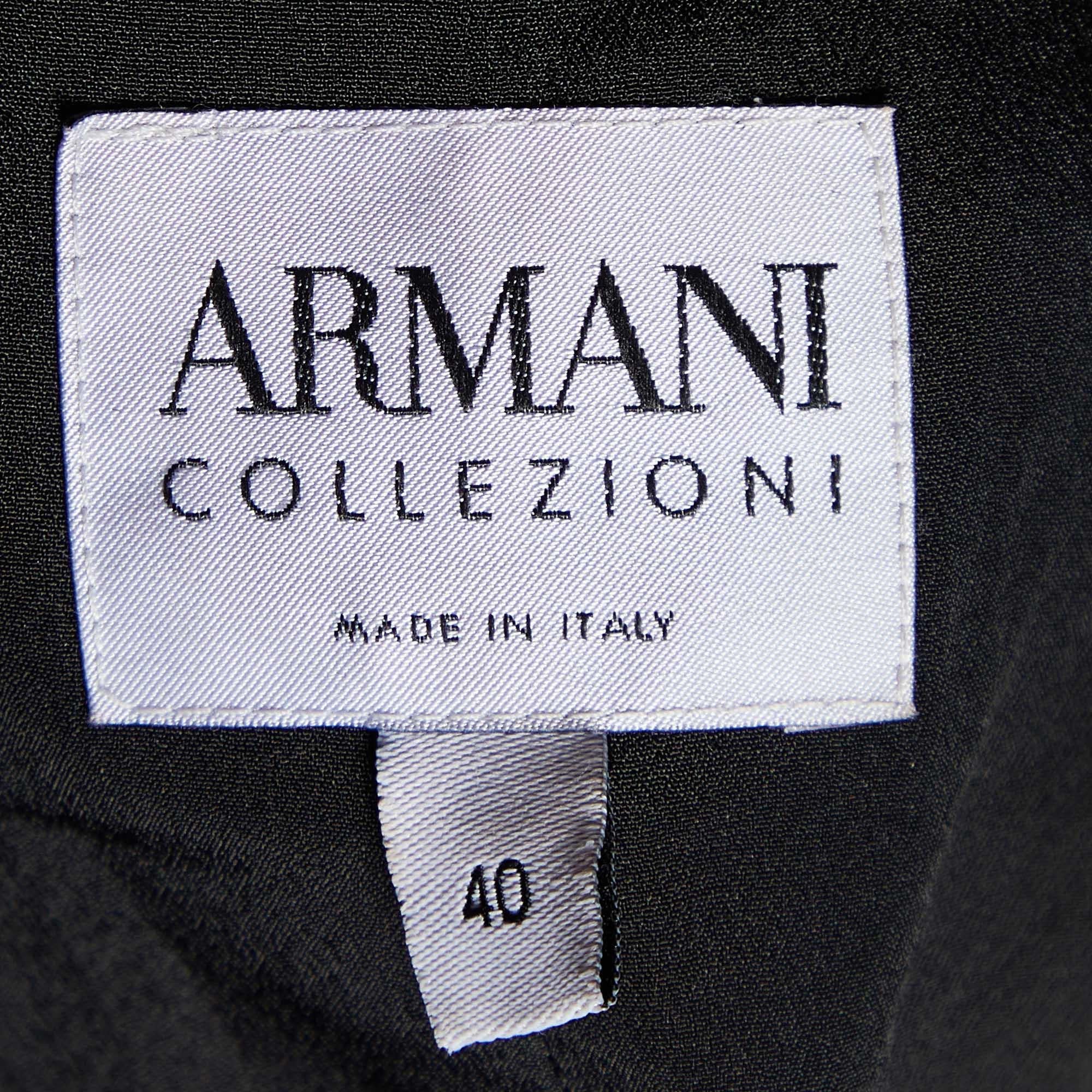 Women's Armani Collezioni Black Tweed Button Front Jacket S For Sale