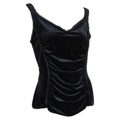 Armani Collezioni Schwarzes Samt-Kunstkorsett-Tanktop – It 42:: 21. Jahrhundert