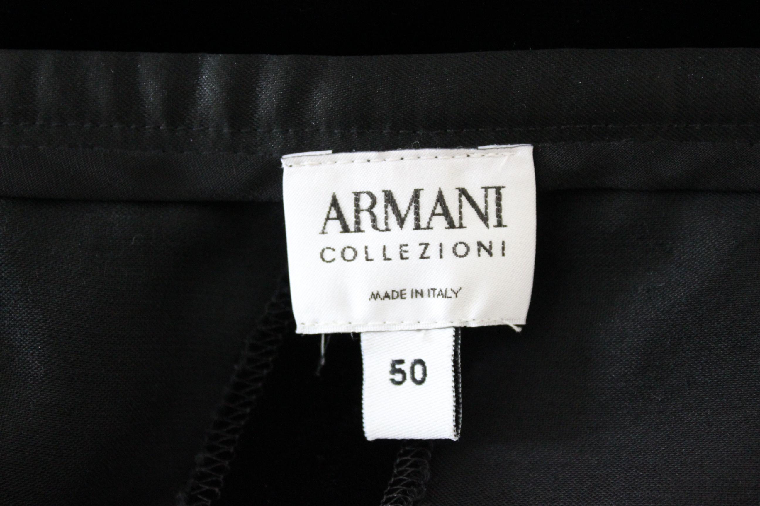 Armani Collezioni Black Velvet Wide Leg Large Evening Trousers  1