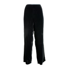 Vintage Armani Collezioni Black Velvet Wide Leg Large Evening Trousers 