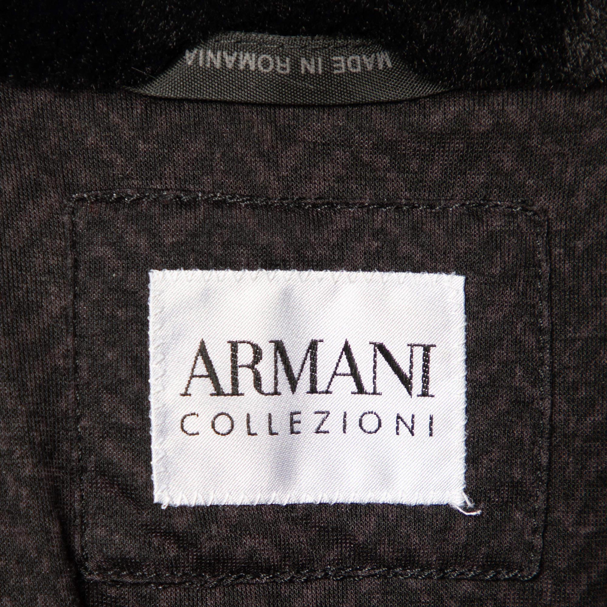 Women's Armani Collezioni Black Zig Zag Print Down Jacket L For Sale