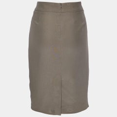 Armani Collezioni Brauner Bleistiftrock aus Seidenkrepp M