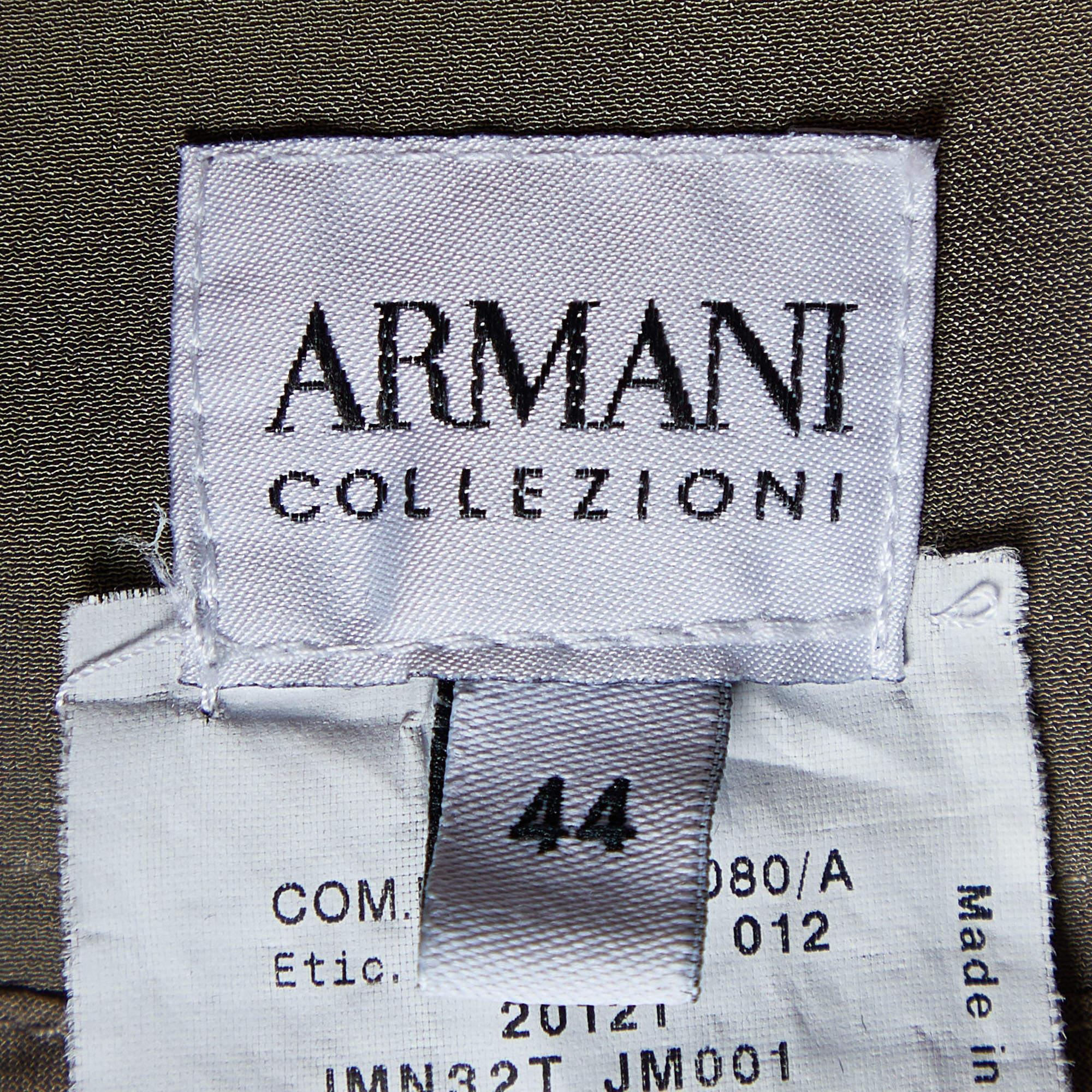 De las mujeres Armani Collezioni Falda lápiz de crepé de seda marrón M en venta