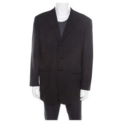 Blazer Armani Collezioni gris anthracite à trois boutons en laine