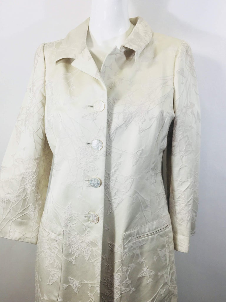 Armani Collezioni Textured Circle Print Jacket Off White