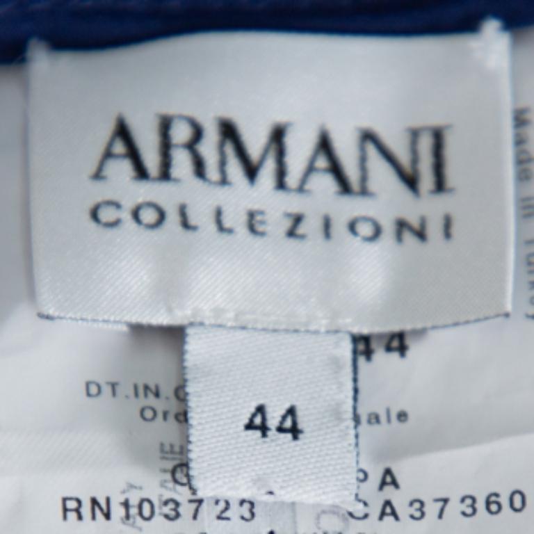 Pantalon large Armani Collezioni bleu foncé, taille M Bon état - En vente à Dubai, Al Qouz 2