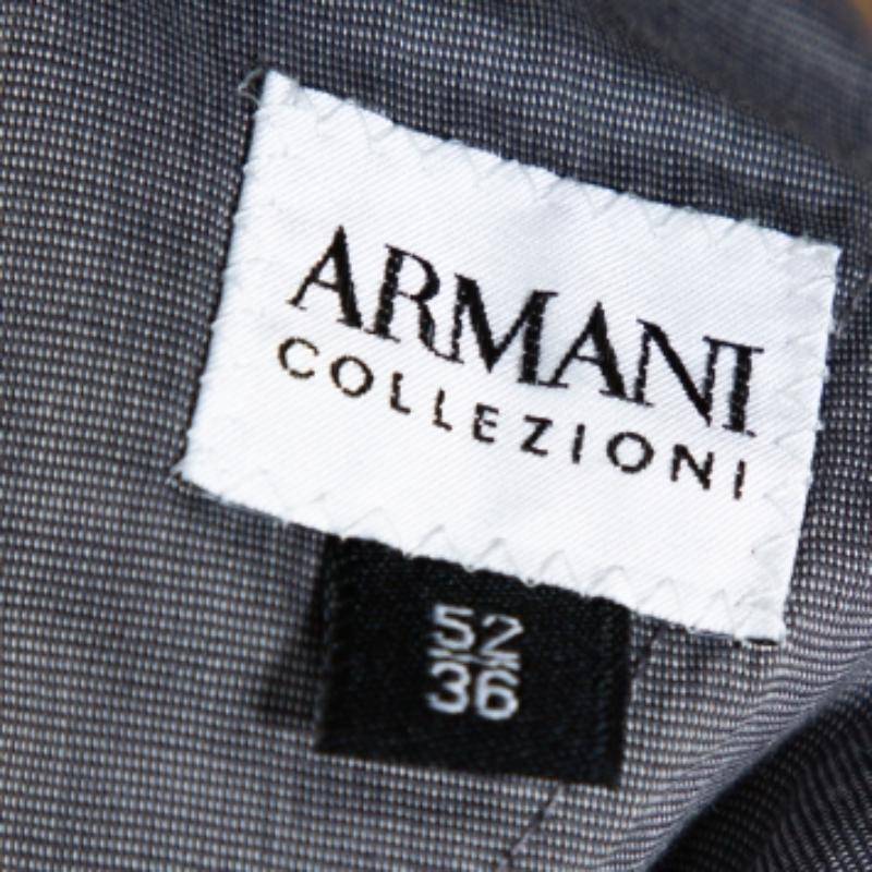 Armani Collezioni Dunkelgrüne Hose aus Leinenmischung mit elastischer Taille XL (Schwarz) im Angebot