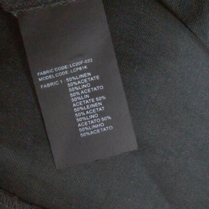 Armani Collezioni Dunkelgrüne Hose aus Leinenmischung mit elastischer Taille XL im Zustand „Gut“ im Angebot in Dubai, Al Qouz 2