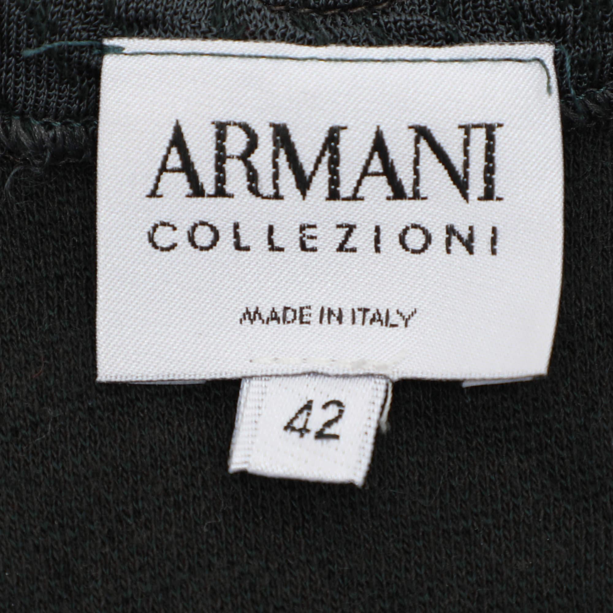 Armani Collezioni Dunkelgraues Midikleid aus Jacquard M im Zustand „Relativ gut“ im Angebot in Dubai, Al Qouz 2