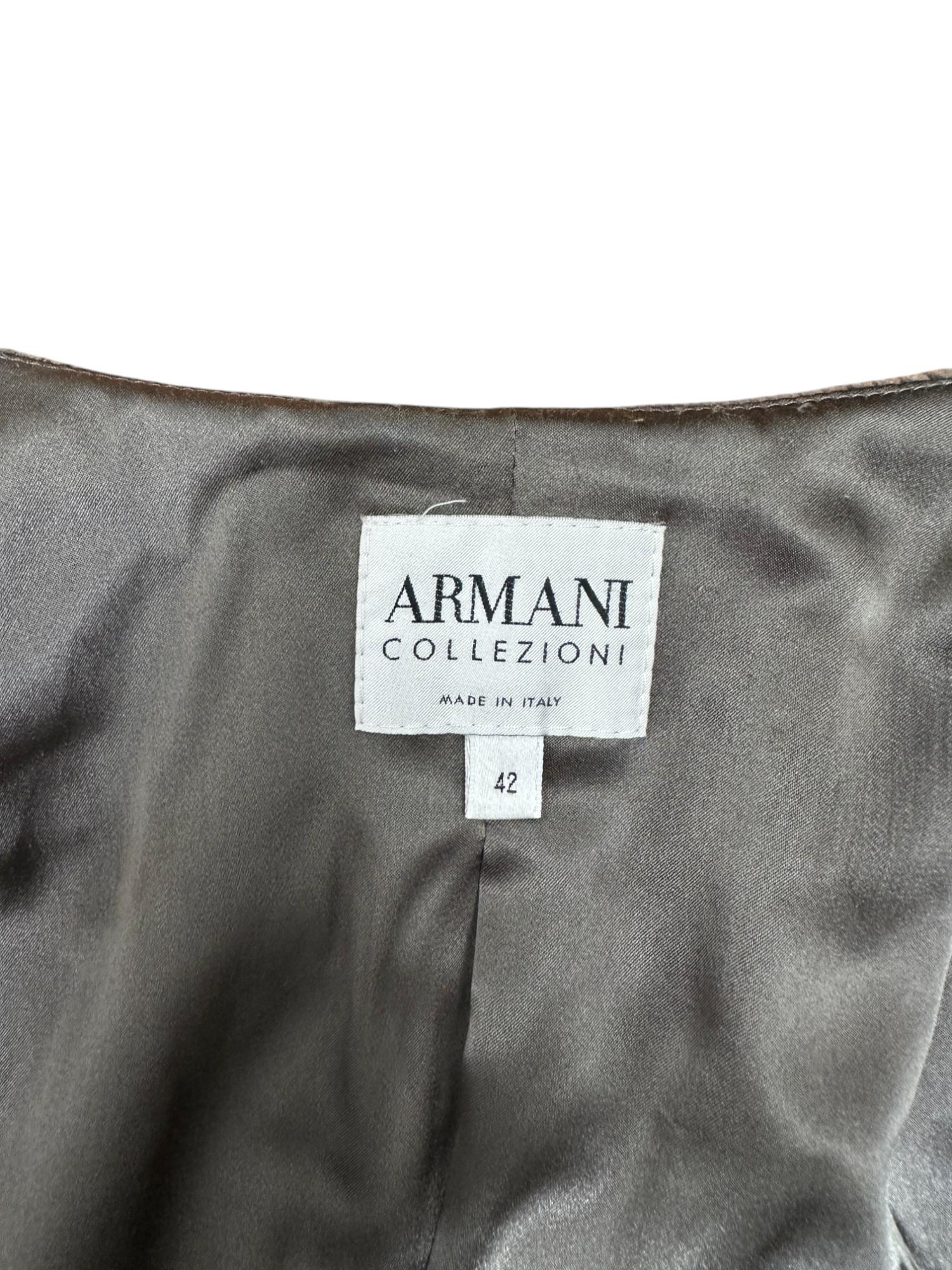 Chaqueta abotonada marrón Armani Collezioni F/W 2003. en venta 3