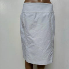 Armani Collezioni - White cotton pencil skirt, high waist, IT 44