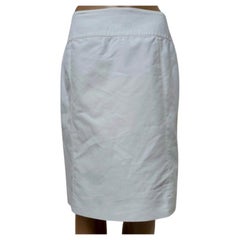 Armani Collezioni – Gonna tubino bianca in cotone, vita alta, IT 44