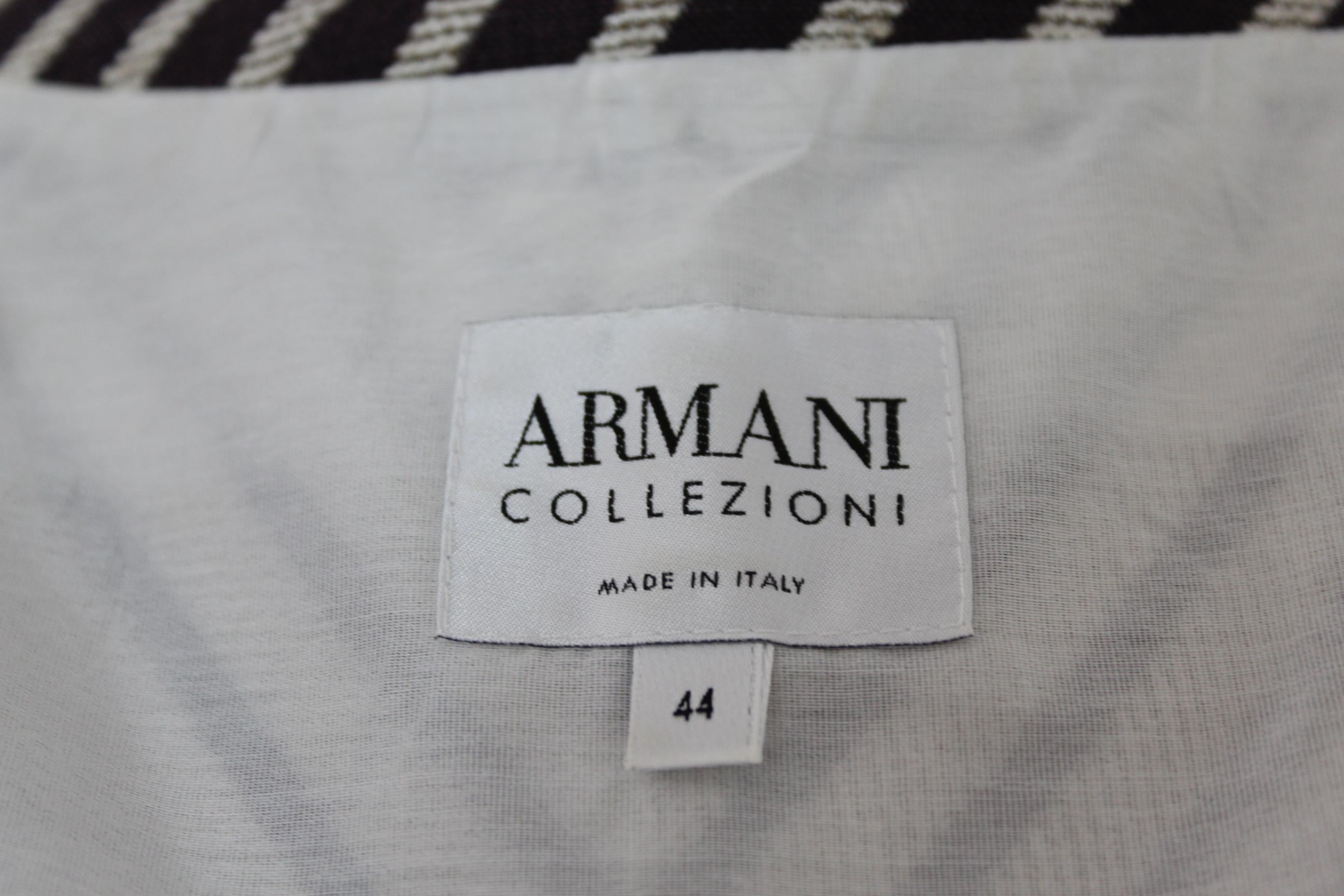 Women's Armani Collezioni Gray White Linen Pinstripe Jacket