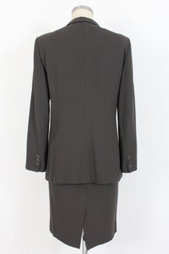 Armani Collezioni Gray Wool Classic Suit Skirt