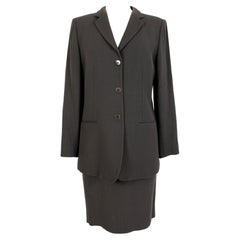 Retro Armani Collezioni Gray Wool Classic Suit Skirt