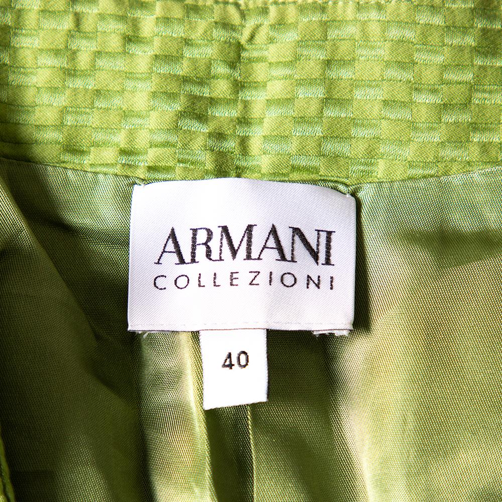Women's Armani Collezioni Green Cotton & Silk Button Front Blazer S