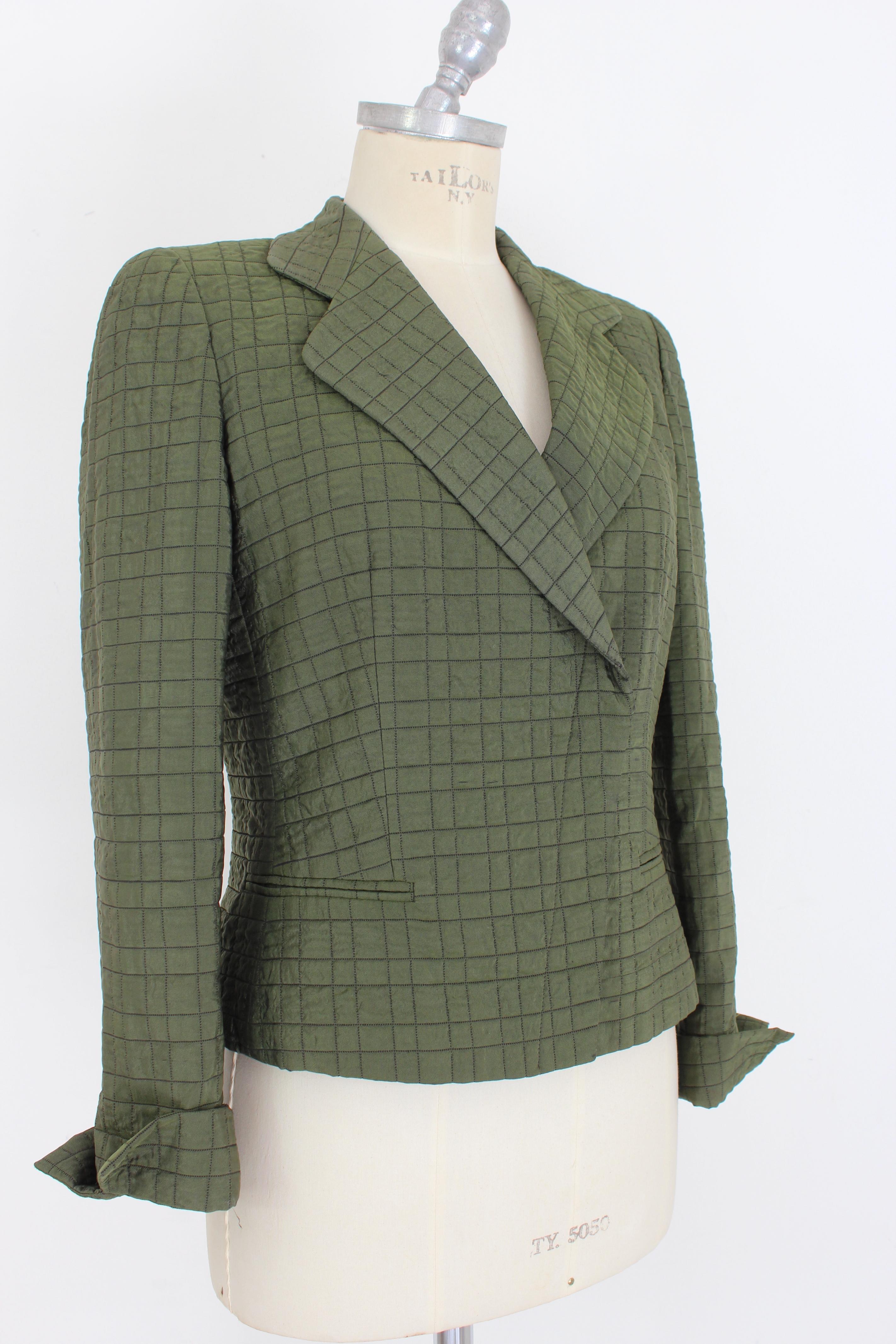 Gray Armani Collezioni Green Quilt Jacket