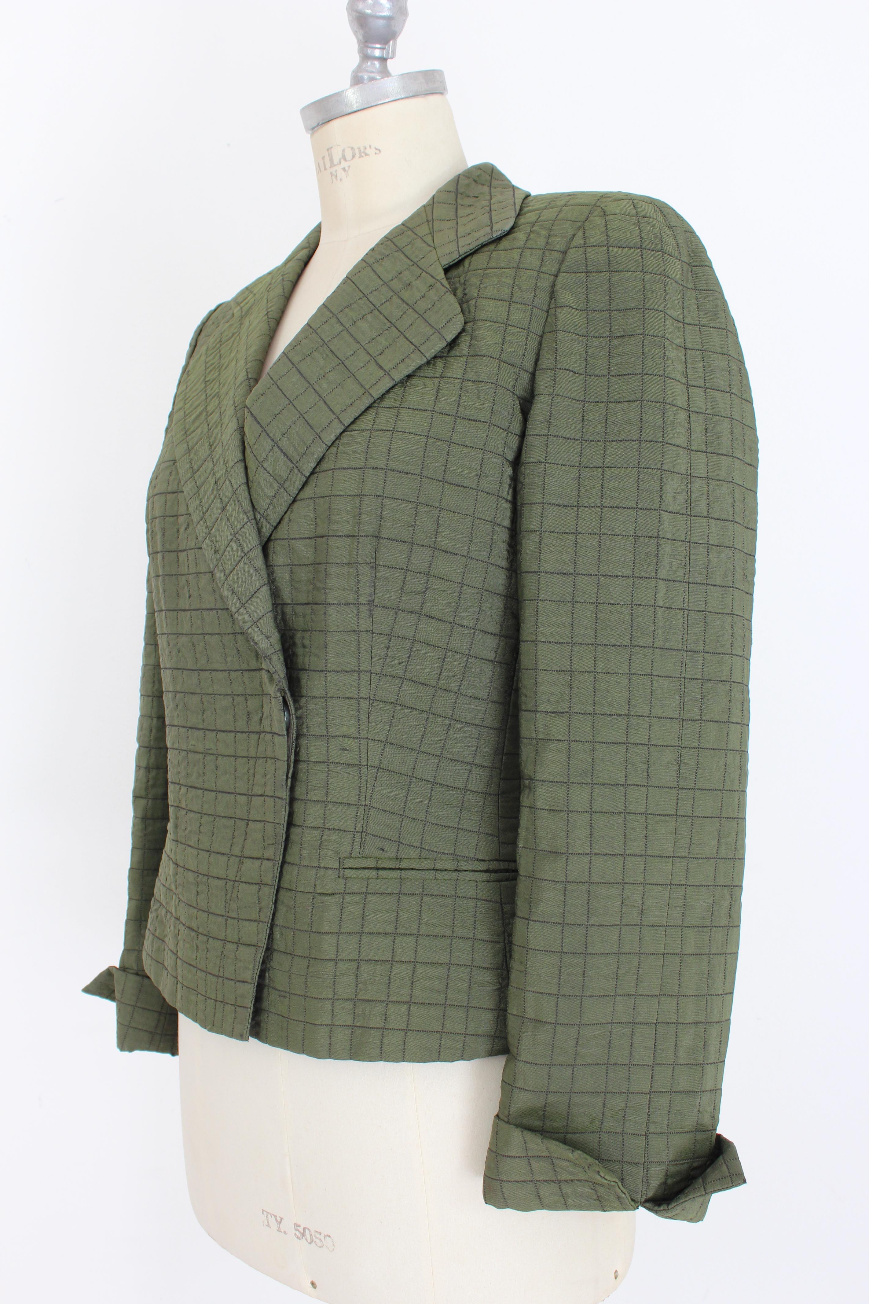 Armani Collezioni Green Quilt Jacket In Excellent Condition In Brindisi, Bt