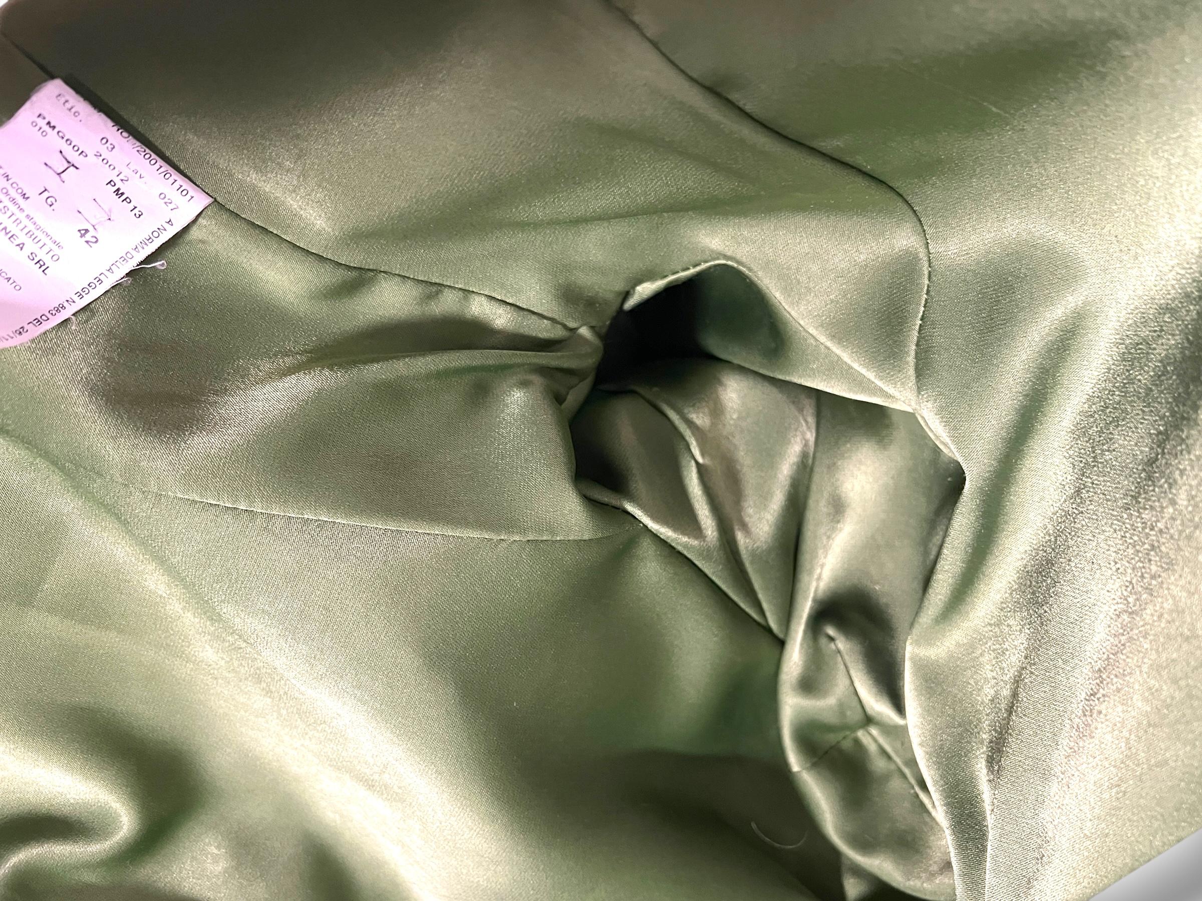 Armani Collezioni Manteau en fourrure de mouton vert, automne/hiver 2001 en vente 3