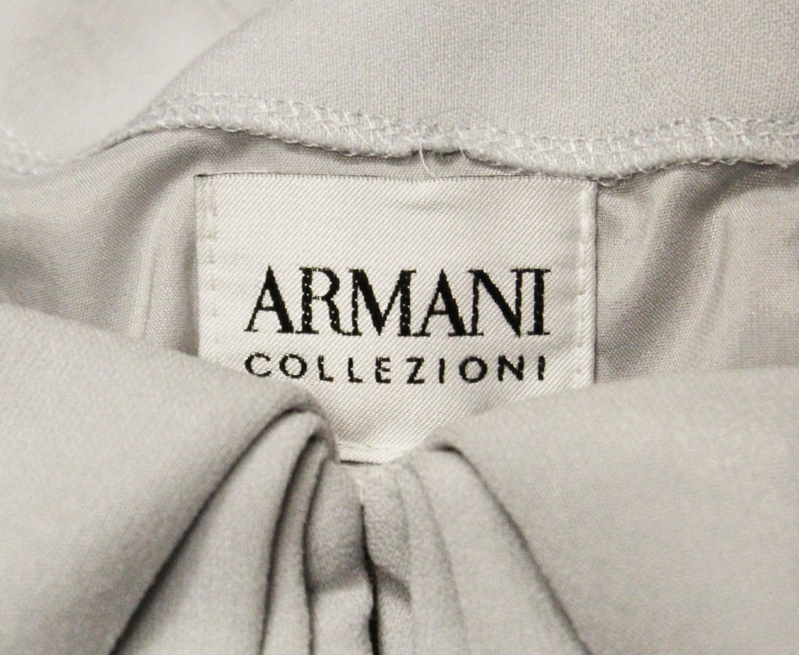 Women's Armani Collezioni Grey Gathered Dress  For Sale