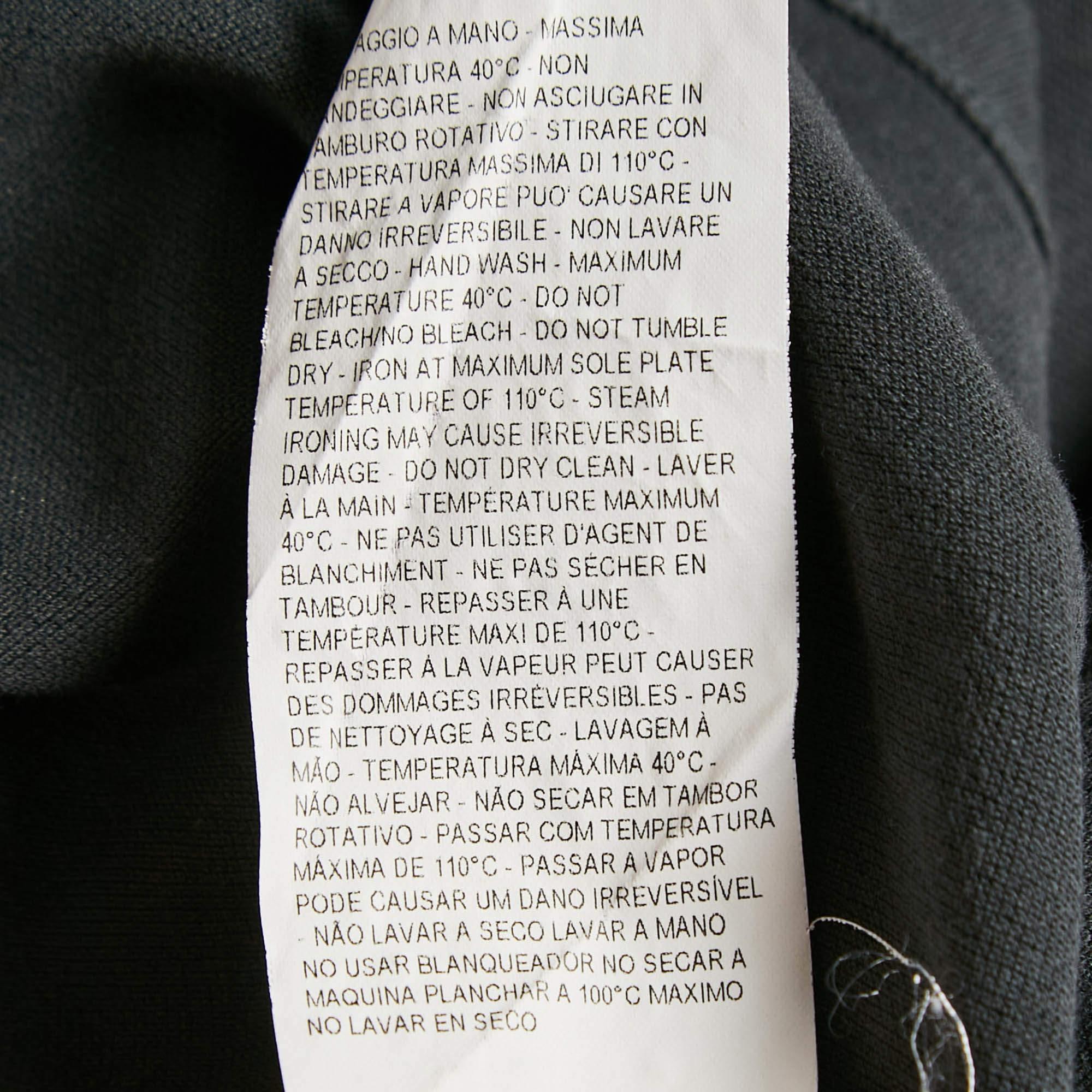 Armani Collezioni Grey Logo Embroidered Cotton Pique Polo T-Shirt L For Sale 1