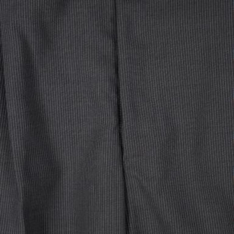 Nero Armani Collezioni Pantaloni a righe grigie dal taglio regolare XXXL in vendita