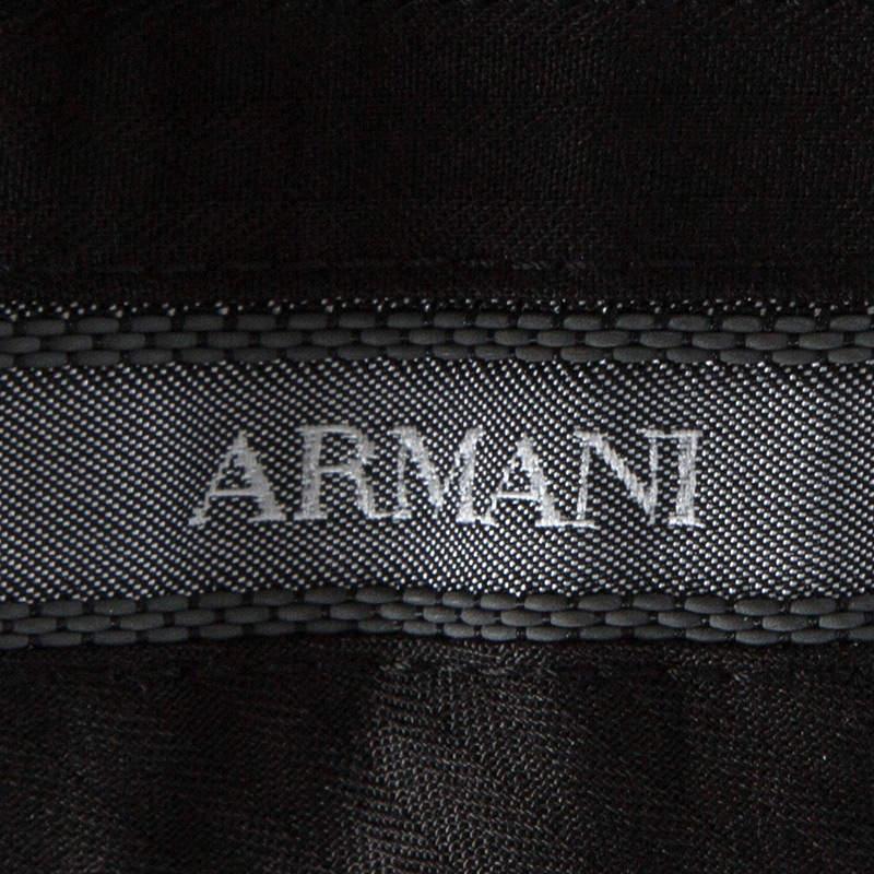 Armani Collezioni Grey Pin Striped Regular Fit Trousers XXXL In Good Condition For Sale In Dubai, Al Qouz 2