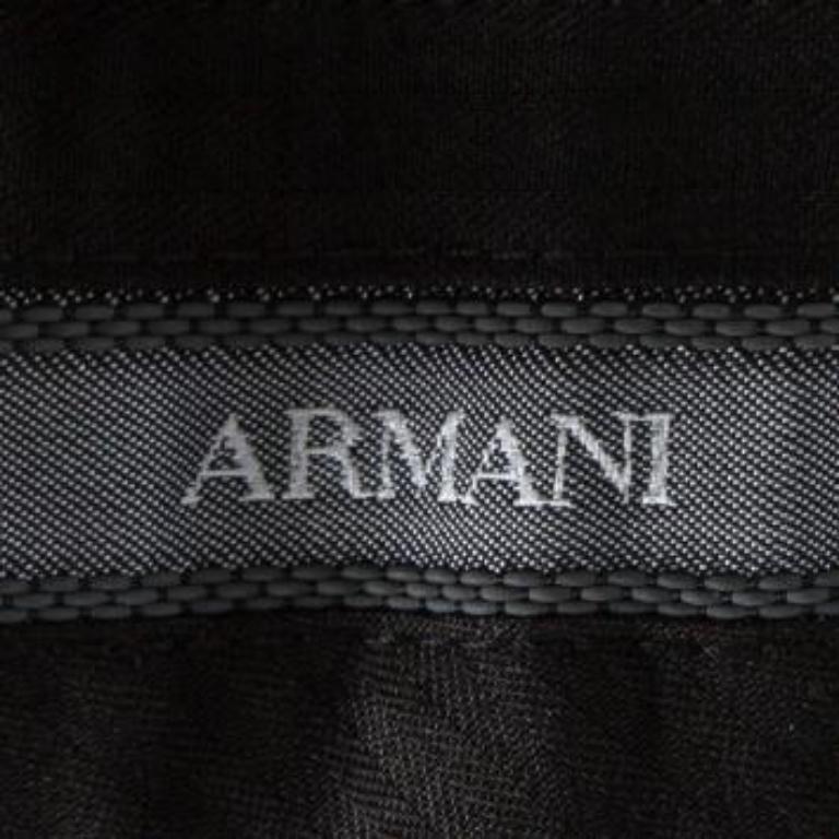 Donna Armani Collezioni Pantaloni a righe grigie dal taglio regolare XXXL in vendita