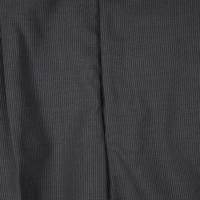 Armani Collezioni Grey Pin Striped Regular Fit Trousers XXXL For Sale 1