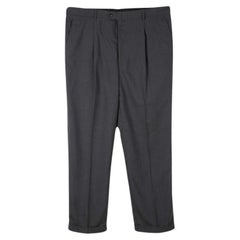 Used Armani Collezioni Grey Pin Striped Regular Fit Trousers XXXL