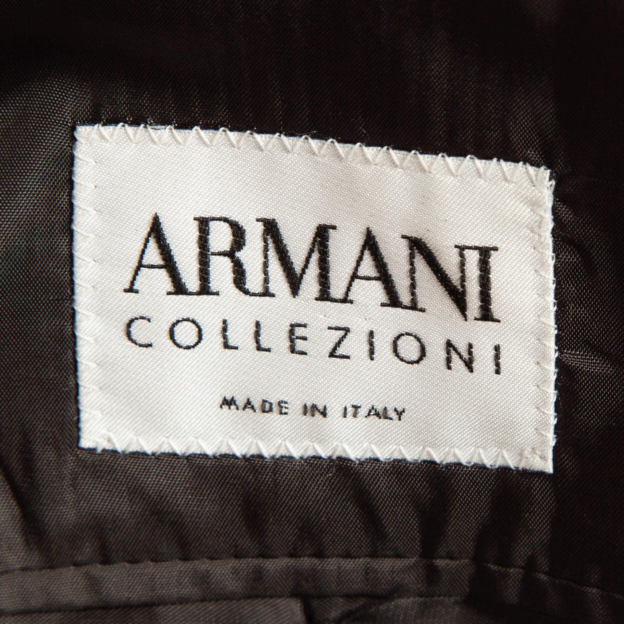 Armani Collezioni Grey Pinstripe Single Breasted Blazer M In Good Condition For Sale In Dubai, Al Qouz 2
