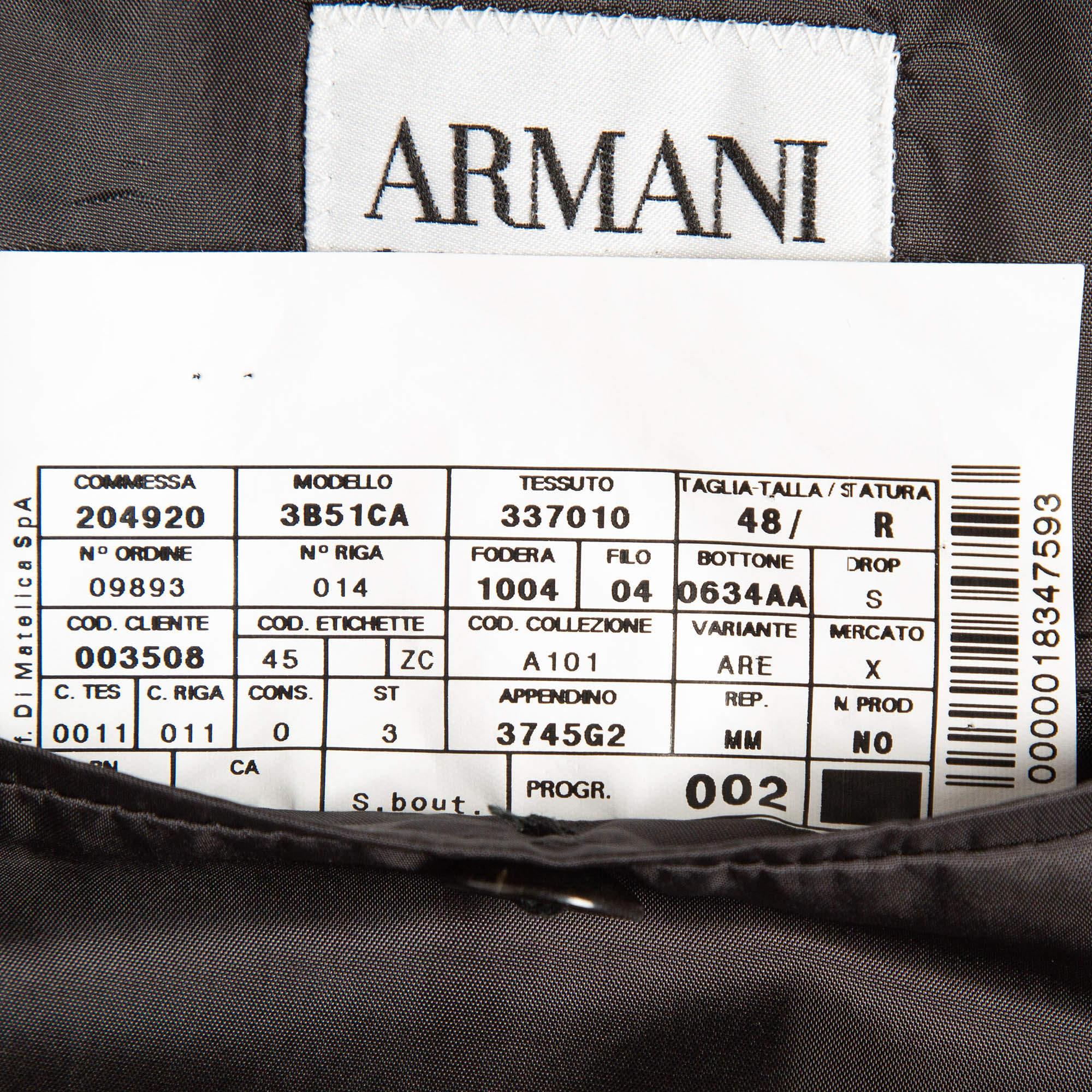 Men's Armani Collezioni Grey Pinstripe Single Breasted Blazer M For Sale