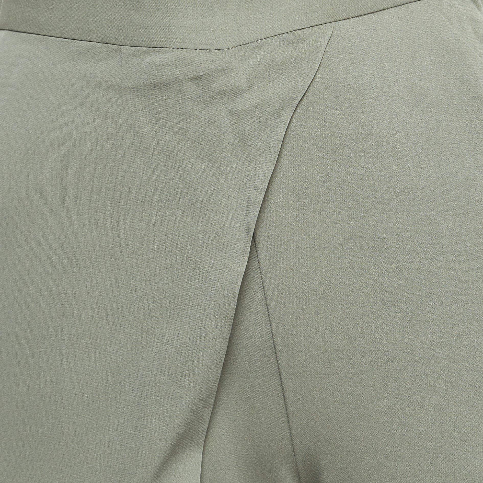 Gray Armani Collezioni Grey Stretch Crepe Elasticated Waist Pants S For Sale