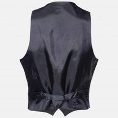 Armani Collezioni Grey Striped Wool Blend Vest L