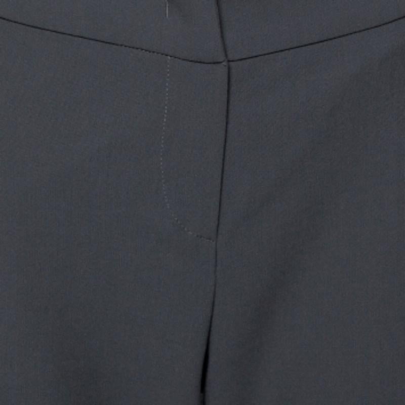 Black Armani Collezioni Grey Wool Classic Trousers S For Sale