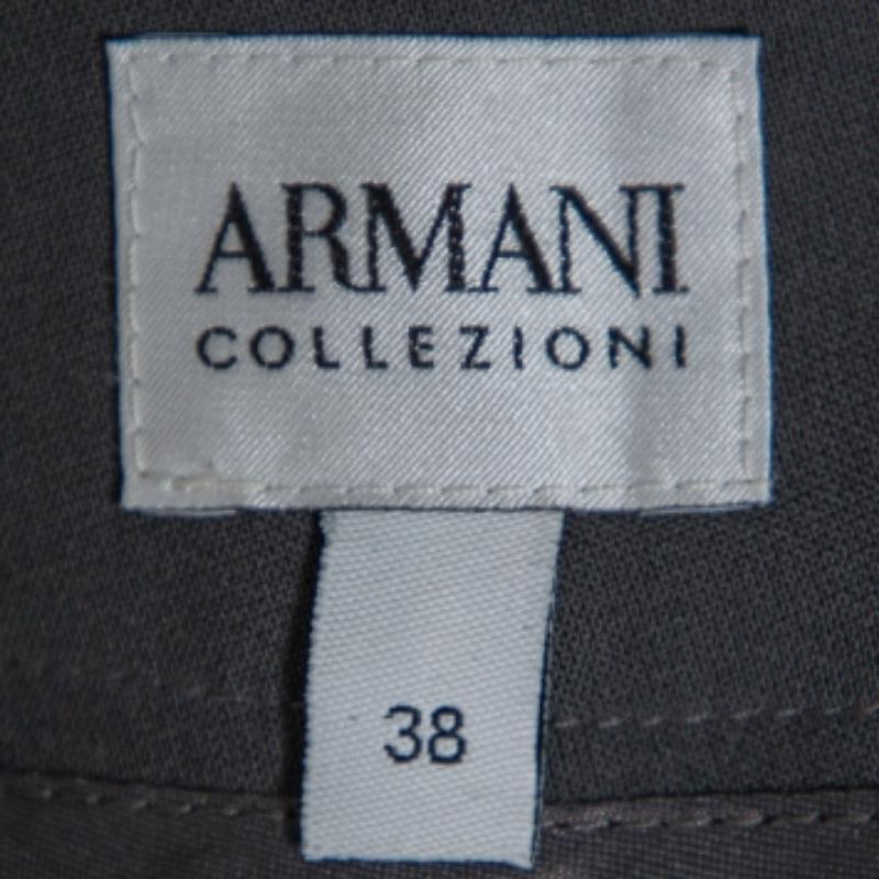 Women's Armani Collezioni Grey Wool Classic Trousers S For Sale