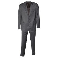 Armani Collezioni Grauer G-Linien-Anzug aus Wolle XXL