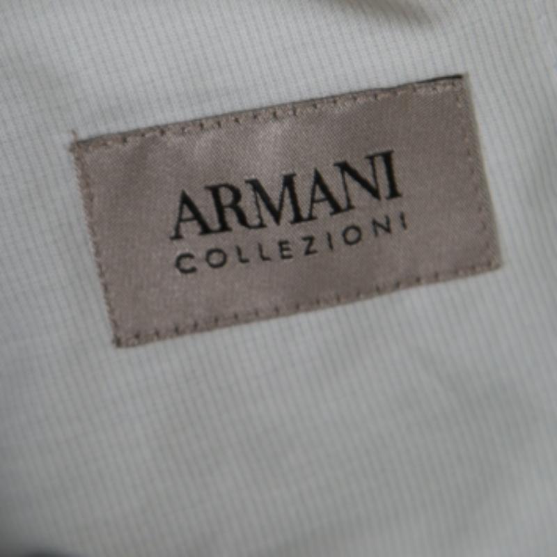Armani Collezioni Pantaloni sartoriali in lana grigia 4XL in vendita 1