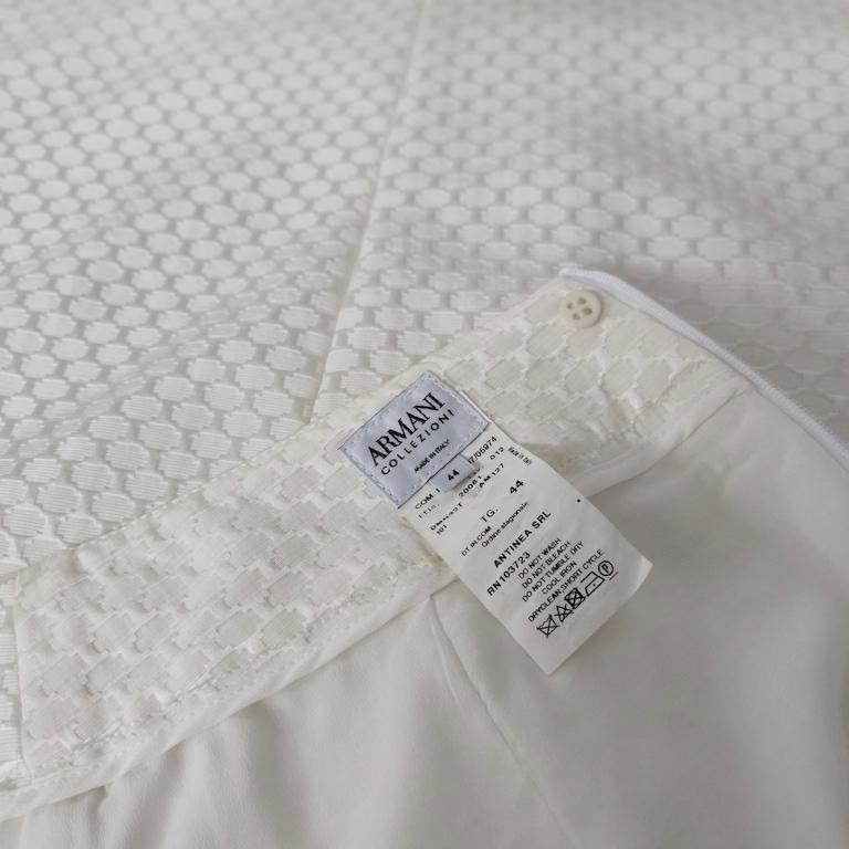 Armani Collezioni Ivory Viscose-Blend Brocade Skirt Suit – IT 44 (US 10) in vendita 6