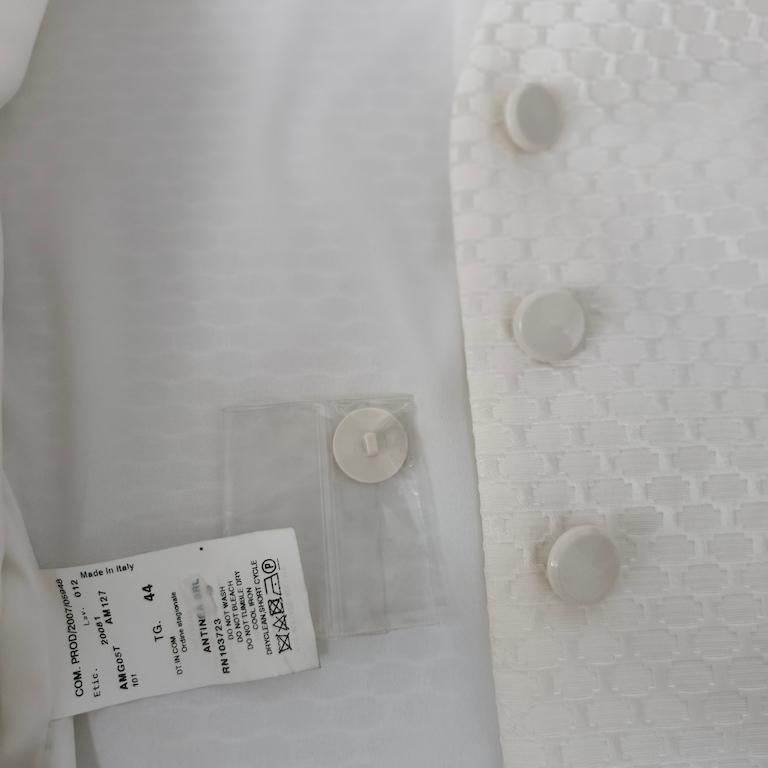 Armani Collezioni Ivory Viscose-Blend Brocade Skirt Suit – IT 44 (US 10) in vendita 11