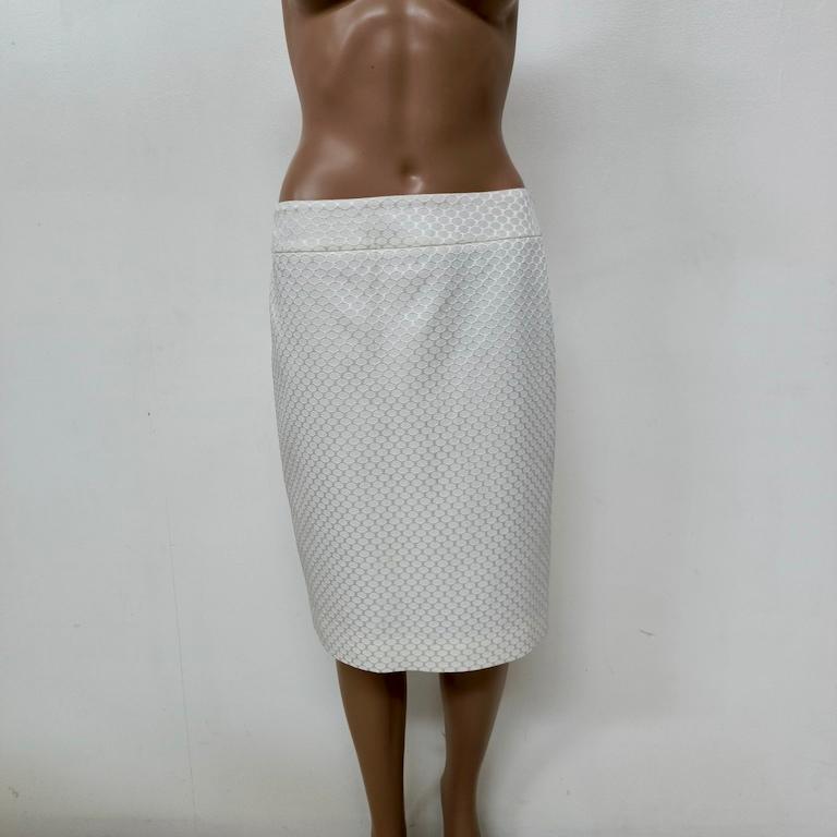Armani Collezioni Ivory Viscose-Blend Brocade Skirt Suit – IT 44 (US 10) in vendita 2
