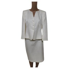 Armani Collezioni Ivory Viscose-Blend Brocade Skirt Suit – IT 44 (US 10)